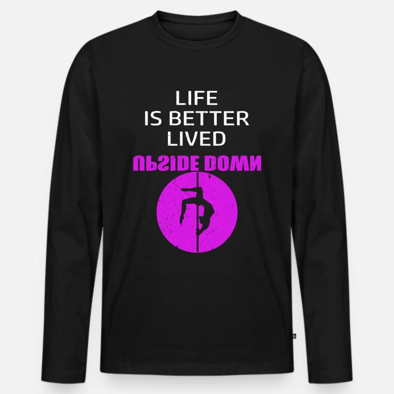 Pole Dance Geschenk - Männer Premium Bio Langarmshirt - Schwarz