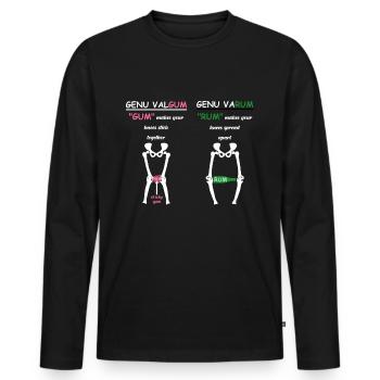 Cadeau de physiothérapeute - T-shirt manches longues Premium bio Homme - noir - Devant - Nico (187cm)