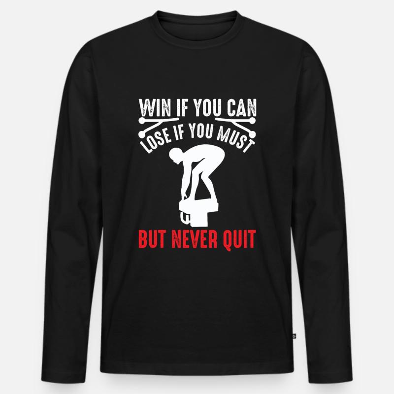 Geschenk für Schwimmer - Männer Premium Bio Langarmshirt - Schwarz