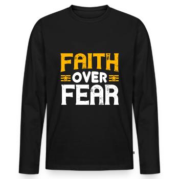 Christlich - Männer Premium Bio Langarmshirt - Schwarz - Vorne - Nico (187cm)