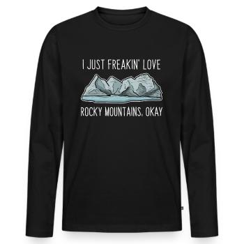 Rocky Mountains - Men's Premium Organic Long Sleeve Shirt - black - Front - Nico (187cm)