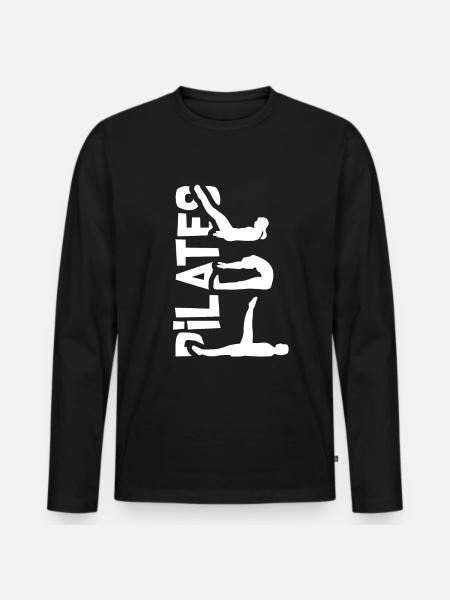 Pilates silhouette - Men's Premium Organic Long Sleeve Shirt - black