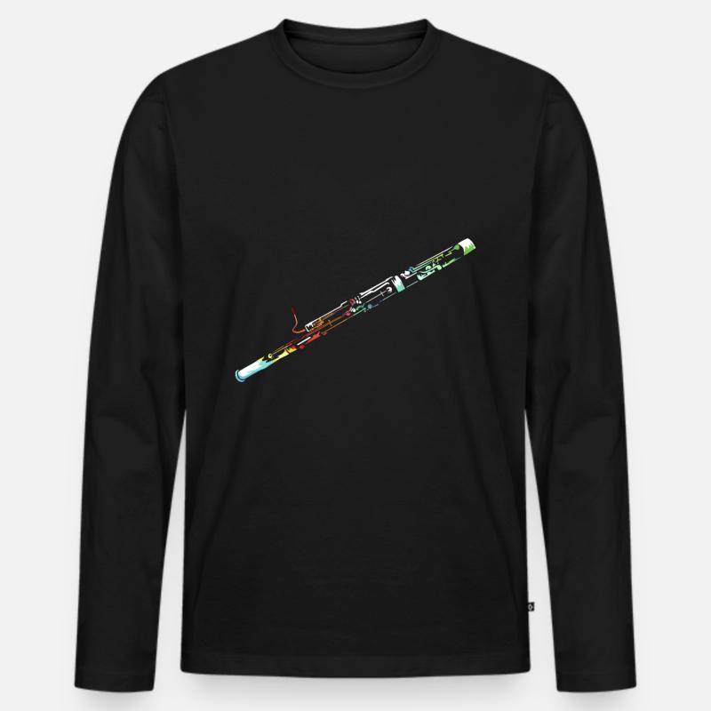 Fagott - Männer Premium Bio Langarmshirt - Schwarz