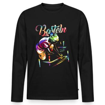 Basteln - Männer Premium Bio Langarmshirt - Schwarz - Vorne - Nico (187cm)