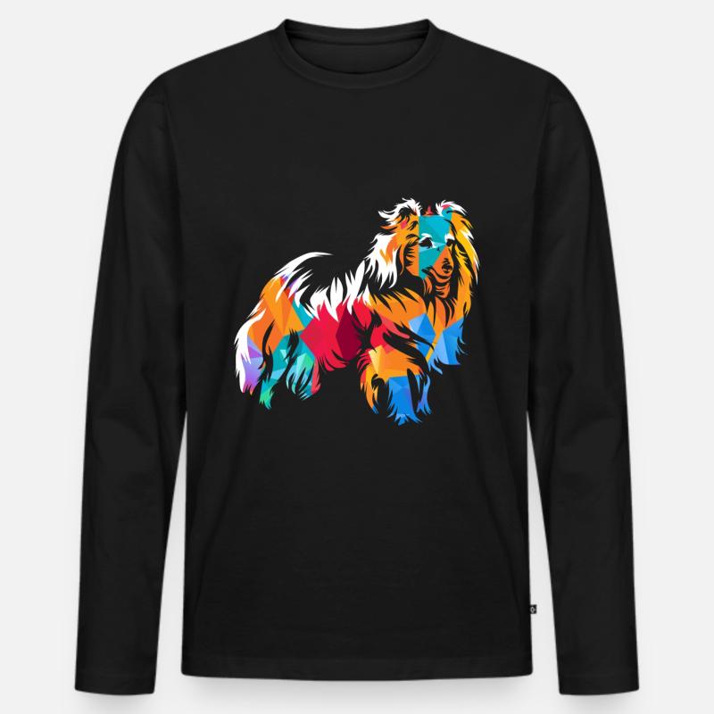 Shetland Schäferhund Geschenk - Männer Premium Bio Langarmshirt - Schwarz