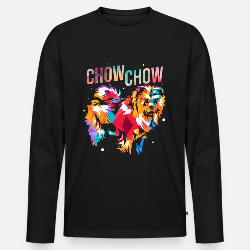 Chow Chow - Männer Premium Bio Langarmshirt - Schwarz
