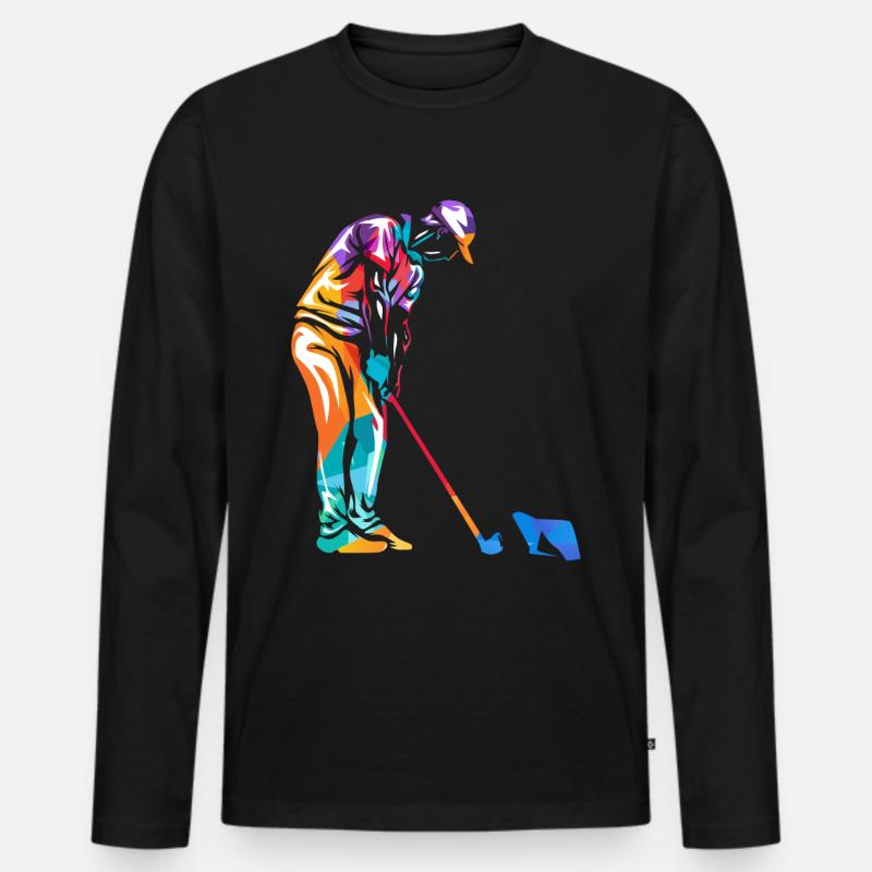 Minigolf - Männer Premium Bio Langarmshirt - Schwarz