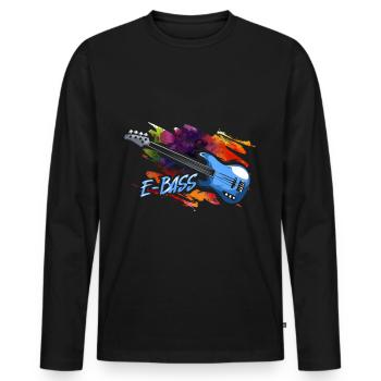 E-Bass - Männer Premium Bio Langarmshirt - Schwarz - Vorne - Nico (187cm)