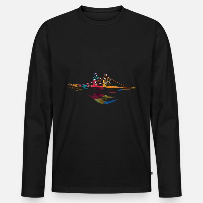 Rudern Geschenk - Männer Premium Bio Langarmshirt - Schwarz
