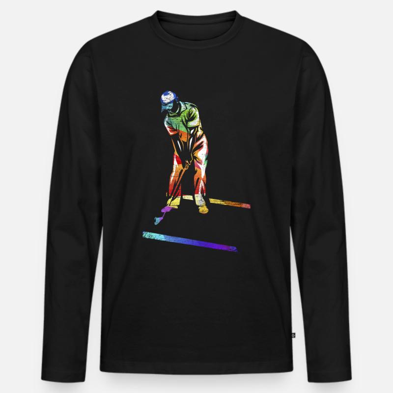 Minigolf Geschenk - Männer Premium Bio Langarmshirt - Schwarz