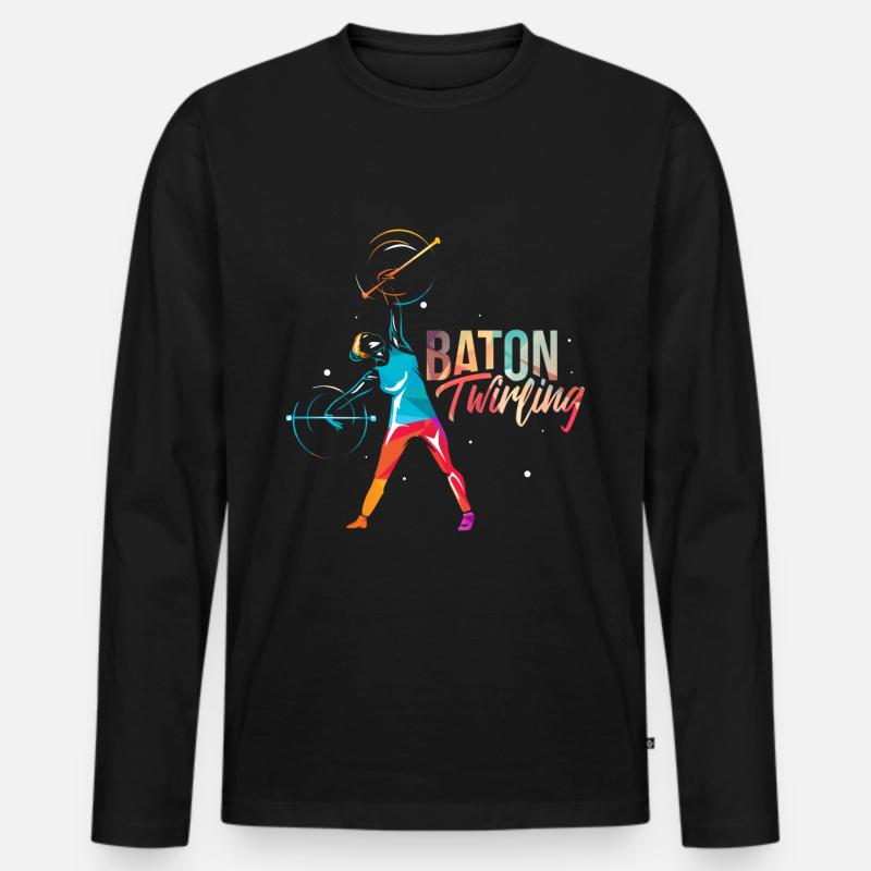 Baton Twirling Geschenk - Männer Premium Bio Langarmshirt - Schwarz