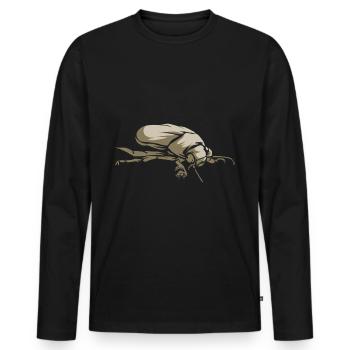 Coléoptère brun - T-shirt manches longues Premium bio Homme - noir - Devant - Nico (187cm)