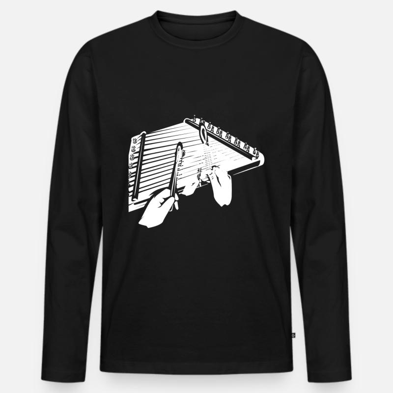 Hackbrett (Hackbrett) - Männer Premium Bio Langarmshirt - Schwarz