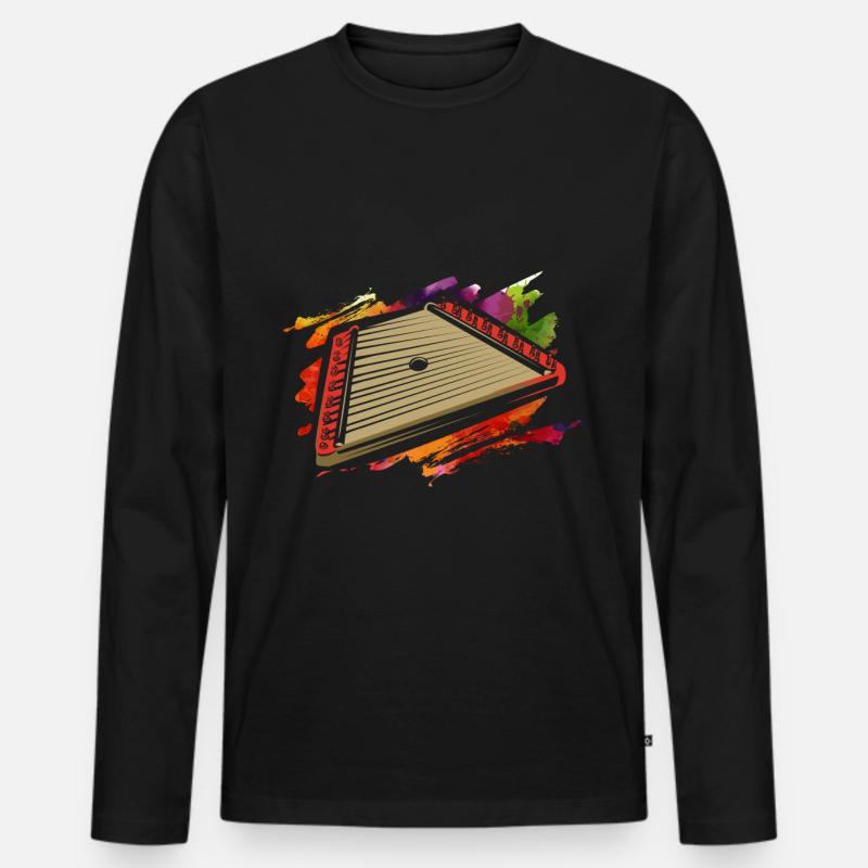 Hackbrett (Hackbrett) - Männer Premium Bio Langarmshirt - Schwarz