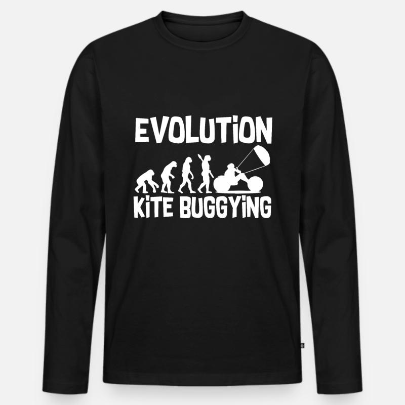 Evolution Kite Buggying - Männer Premium Bio Langarmshirt - Schwarz
