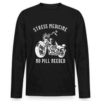 Moto biker bike - T-shirt manches longues Premium bio Homme - noir - Devant - Nico (187cm)