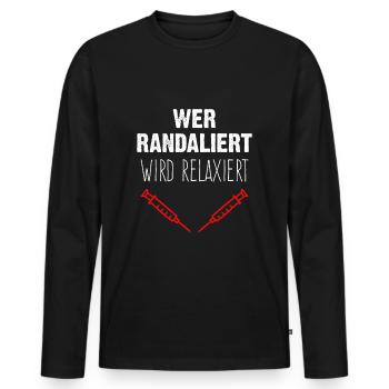 Krankenschwester Pflege Pflegepersonal - Männer Premium Bio Langarmshirt - Schwarz - Vorne - Nico (187cm)
