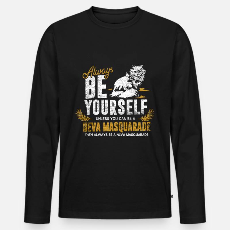 Neva Masquerade-Katze - Männer Premium Bio Langarmshirt - Schwarz