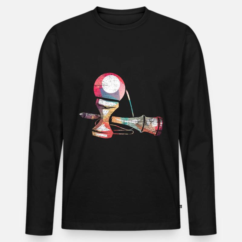 Kendama - Männer Premium Bio Langarmshirt - Schwarz