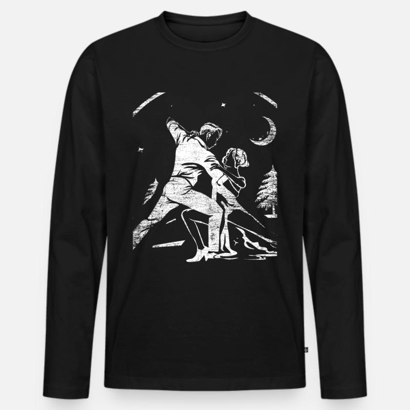 Tango-Tanz - Männer Premium Bio Langarmshirt - Schwarz