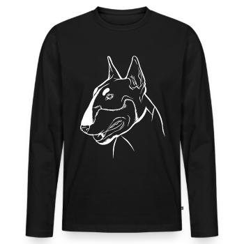 Bullterrier Besitzer Geschenk - Männer Premium Bio Langarmshirt - Schwarz - Vorne - Nico (187cm)