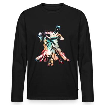 Foxtrot dance - Men's Premium Organic Long Sleeve Shirt - black - Front - Nico (187cm)