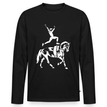 Voûte - T-shirt manches longues Premium bio Homme - noir - Devant - Nico (187cm)