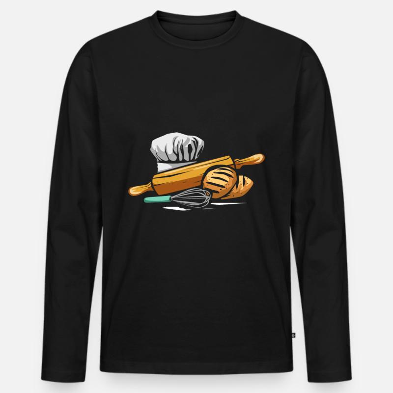 Bäcker - Männer Premium Bio Langarmshirt - Schwarz