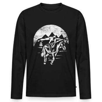 Voûte - T-shirt manches longues Premium bio Homme - noir - Devant - Nico (187cm)