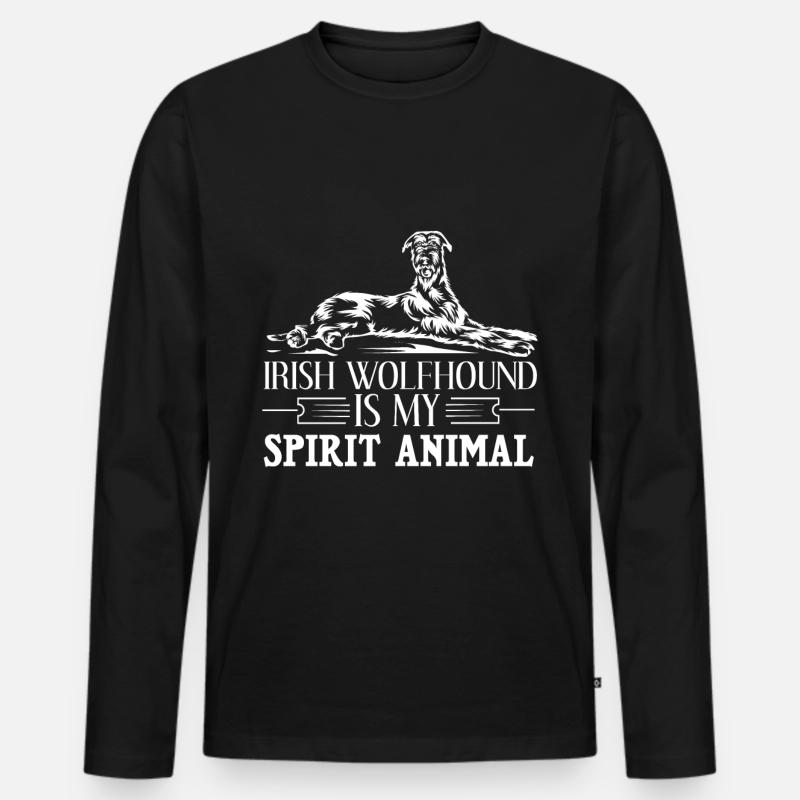 Irischer Wolfshund - Männer Premium Bio Langarmshirt - Schwarz