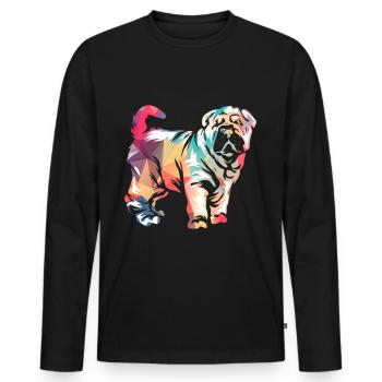 Shar Pei - Men's Premium Organic Long Sleeve Shirt - black - Front - Nico (187cm)