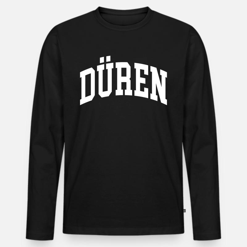 Düren - Männer Premium Bio Langarmshirt - Schwarz