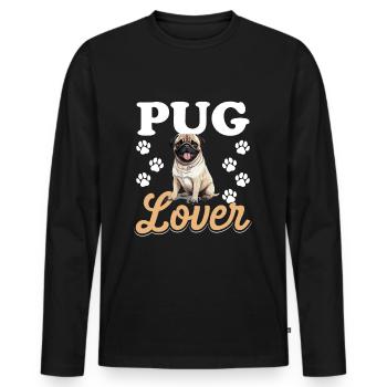Pug Dog Breed Pet - Pug lover - Männer Premium Bio Langarmshirt - Schwarz - Vorne - Nico (187cm)