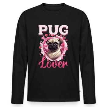Pug Dog Breed Pet - Pug lover - Männer Premium Bio Langarmshirt - Schwarz - Vorne - Nico (187cm)