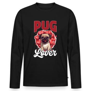 Pug Dog Breed Pet - Pug lover - Männer Premium Bio Langarmshirt - Schwarz - Vorne - Nico (187cm)