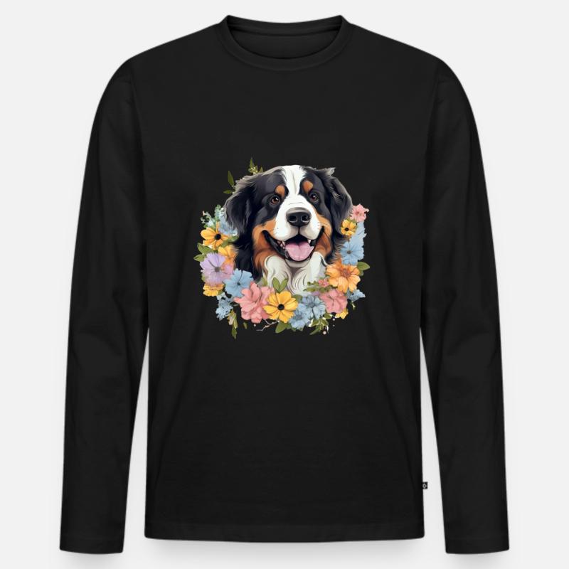 Bernese Mountain Dog - Männer Premium Bio Langarmshirt - Schwarz