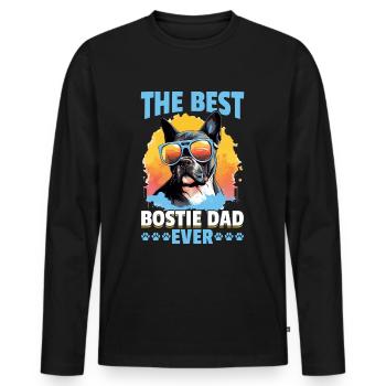 Boston Terrier Bostie Dog Breed Pet The Best Bosti - Männer Premium Bio Langarmshirt - Schwarz - Vorne - Nico (187cm)