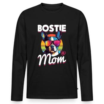 Boston Terrier Bostie Dog Breed Pet - Bostie mom - Männer Premium Bio Langarmshirt - Schwarz - Vorne - Nico (187cm)
