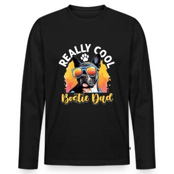 Boston Terrier Bostie Dog Breed Pet - T-shirt manches longues Premium bio Homme - noir - Devant - Nico (187cm)