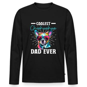 Chihuahua Chiwawa Dog Breed Pet Coolest Chihuahua - Männer Premium Bio Langarmshirt - Schwarz - Vorne - Nico (187cm)