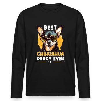 Chihuahua Chiwawa Dog Breed Pet - T-shirt manches longues Premium bio Homme - noir - Devant - Nico (187cm)