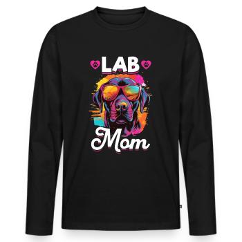 Labrador Retriever Dog Breed Pet - Lab mom - Men's Premium Organic Long Sleeve Shirt - black - Front - Nico (187cm)