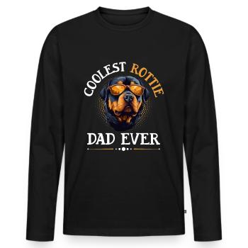 Rottweiler Rottie Chien Race Animal de compagnie - T-shirt manches longues Premium bio Homme - noir - Devant - Nico (187cm)