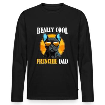 Race de chien bouledogue français - T-shirt manches longues Premium bio Homme - noir - Devant - Nico (187cm)