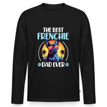French Bulldog Frenchie Dog Pet The Best Frenchie - Men's Premium Organic Long Sleeve Shirt - black - Front - Nico (187cm)