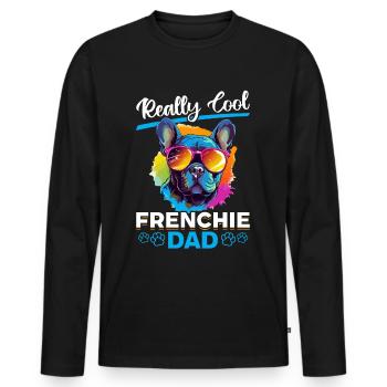 French Bulldog Dog Breed Really Cool Frenchie Dad - Männer Premium Bio Langarmshirt - Schwarz - Vorne - Nico (187cm)