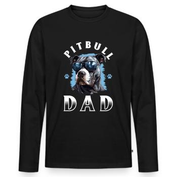 Pitbull Pittie Dog Breed Pet - Pitbull Dad - Männer Premium Bio Langarmshirt - Schwarz - Vorne - Nico (187cm)