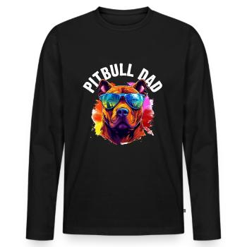 Pitbull Pittie Dog Breed Pet - Pitbull Dad - Männer Premium Bio Langarmshirt - Schwarz - Vorne - Nico (187cm)
