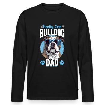 British English Bulldog lover - Männer Premium Bio Langarmshirt - Schwarz - Vorne - Nico (187cm)