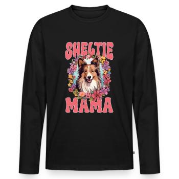 Shetland Sheepdog Dog Sheltie - Sheltie Mama - Men's Premium Organic Long Sleeve Shirt - black - Front - Nico (187cm)